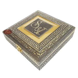 Antique Flower Designed, Metal Finish, Wooden Handmade Jewelry Gift Box Flower